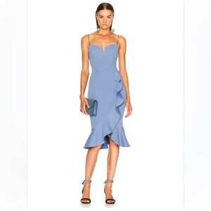 Nicholas Bandage Frill Wrap dress blue size 4